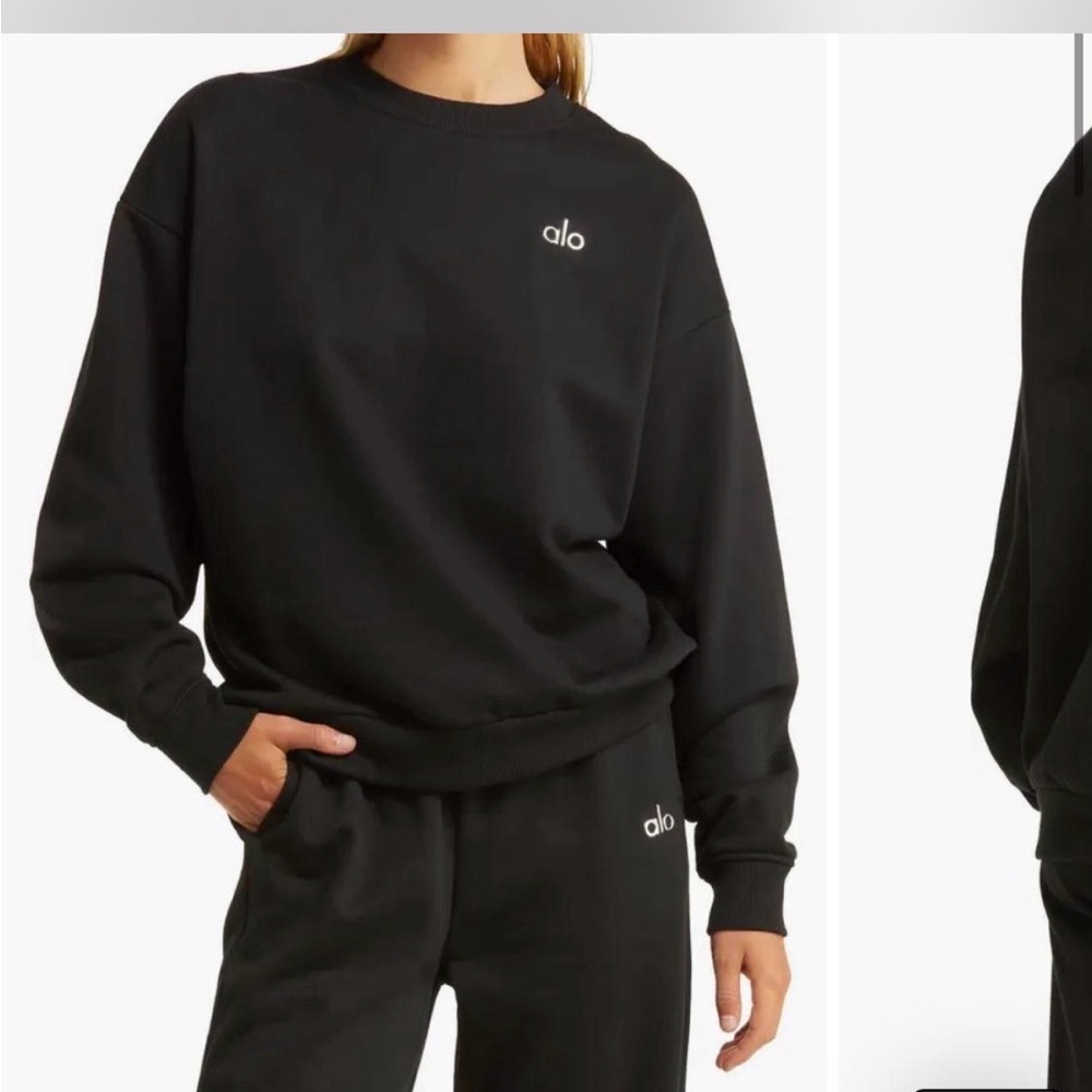 Alo Black Sweatshirt and Sweatpants Set